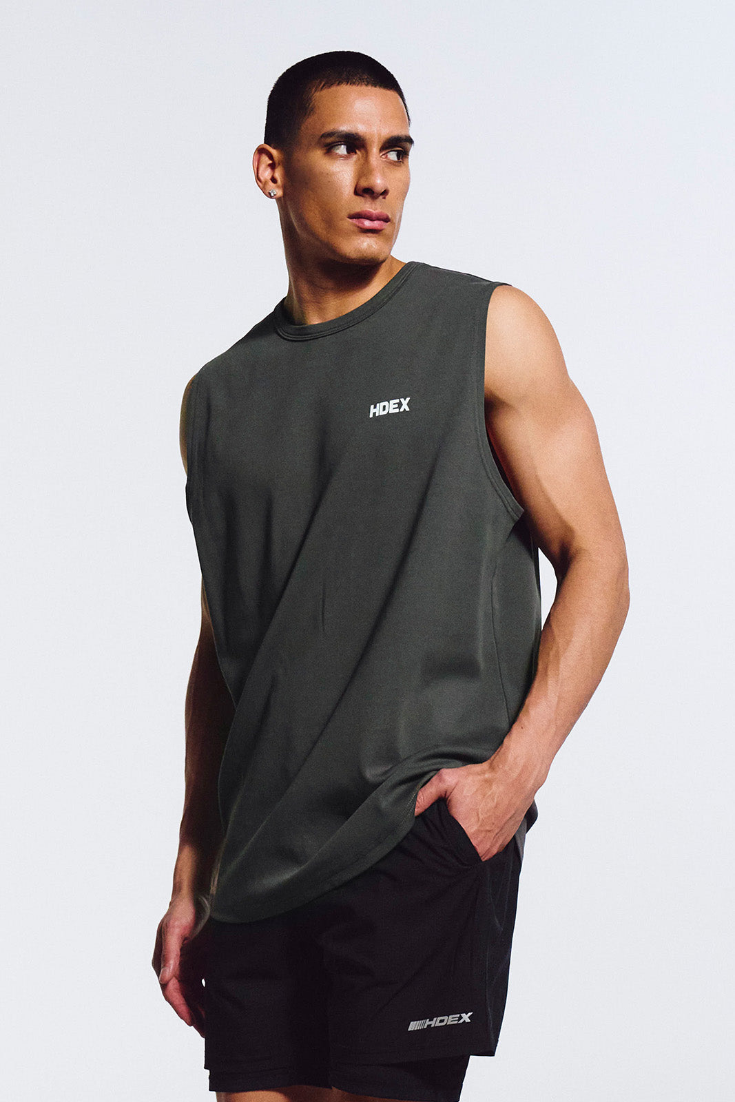 HDEX Main Small Logo Sleeveless Charcoal