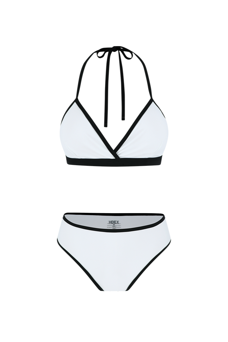 HDEX Contrast Triangle Bikini Set White