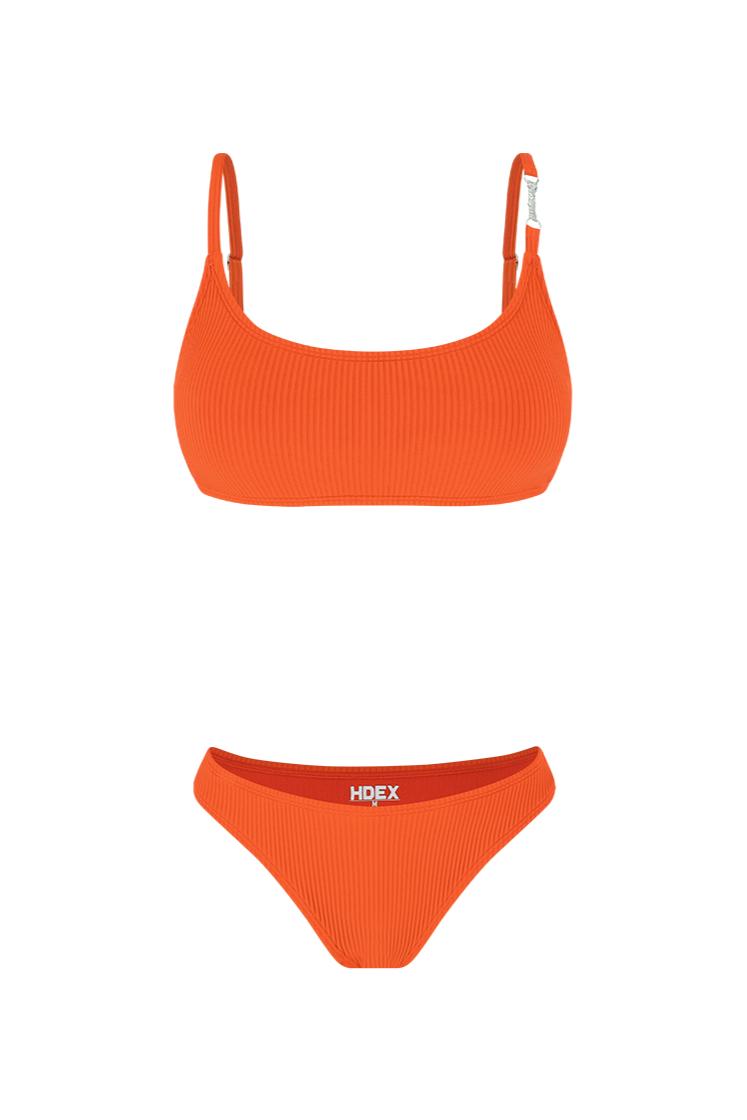 HDEX Metal Ribbed Bikini Set Orange