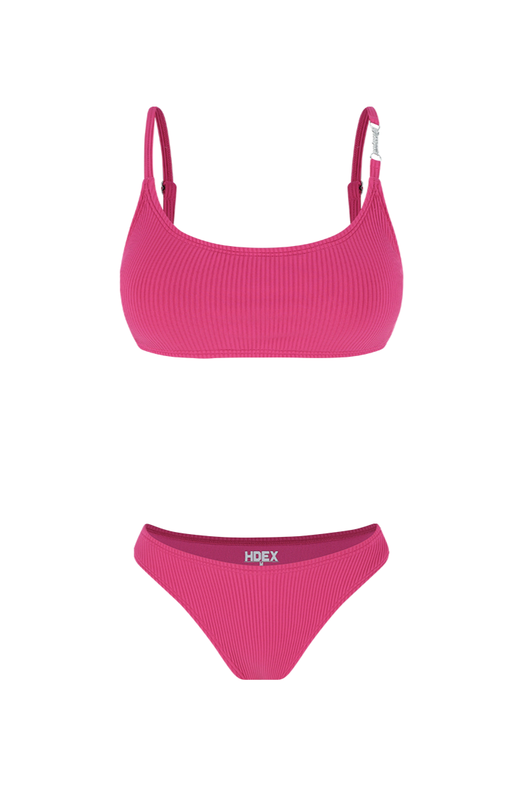 HDEX Metal Ribbed Bikini Set Pink