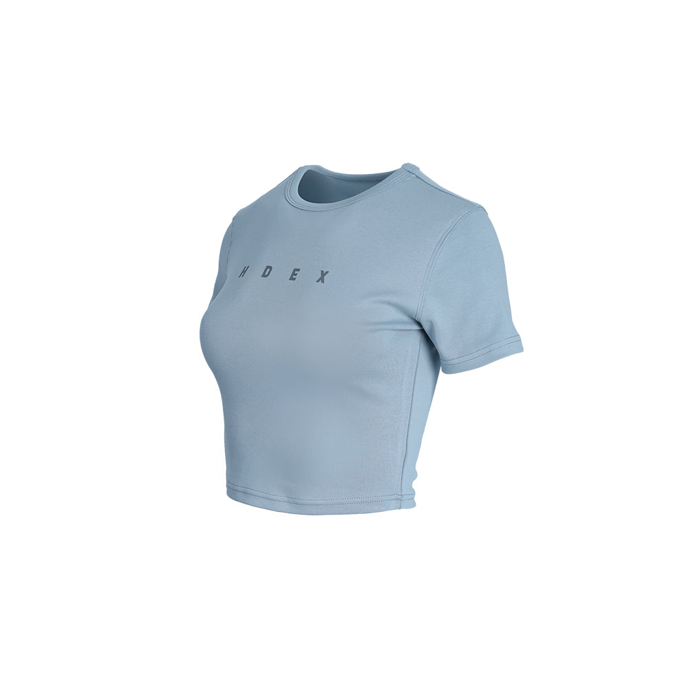 Maund Relax Fit Crop T-shirt Milk Blue