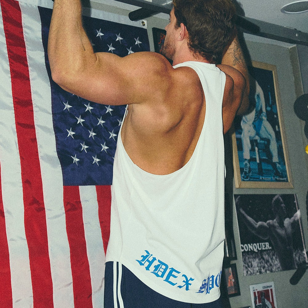 [GYM CLUB LEGACY PRE-ORDER] HDEX Old English Back Logo Stringer White