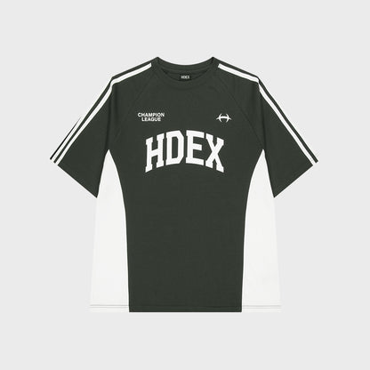 Side Color Block Short Sleeve Khaki