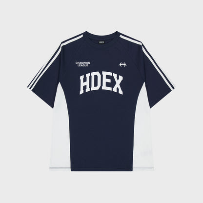 Side Color Block Short Sleeve Navy