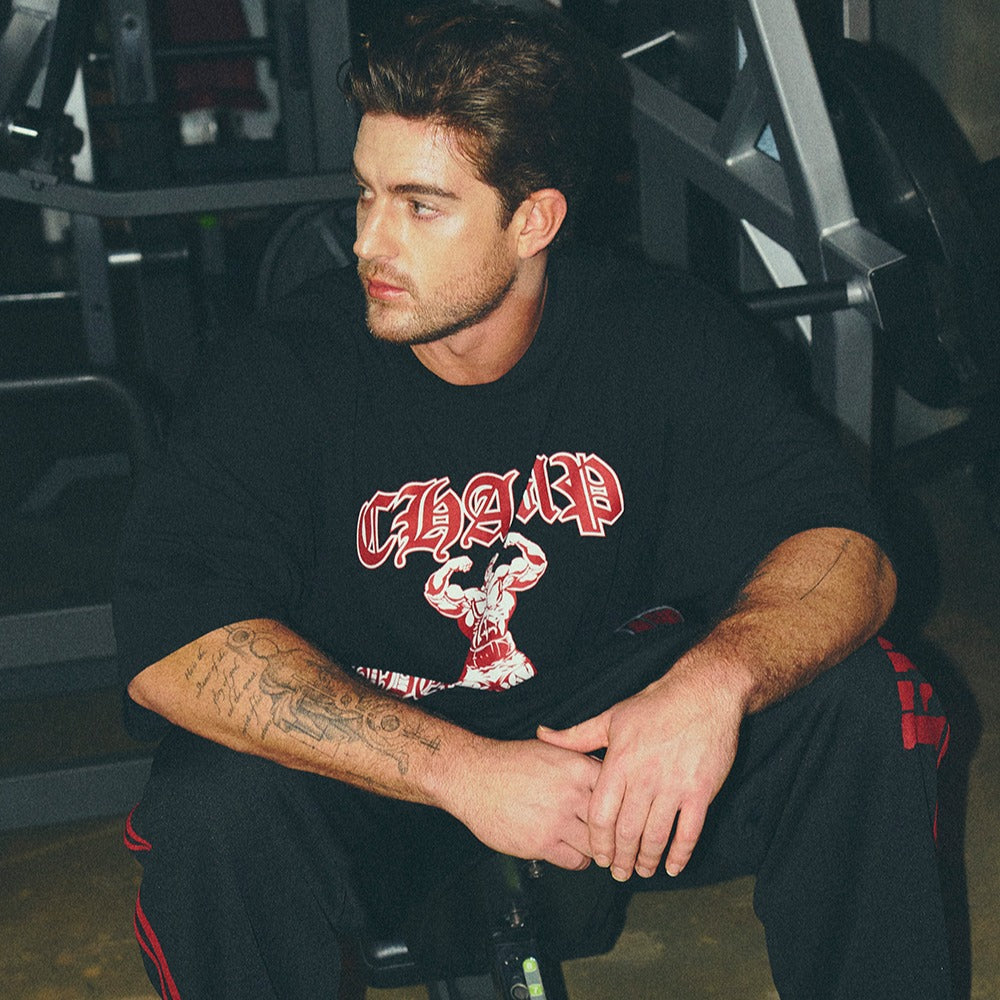 [GYM CLUB LEGACY PRE-ORDER] HDEX Old Champ Giant Fit Short Sleeve Black