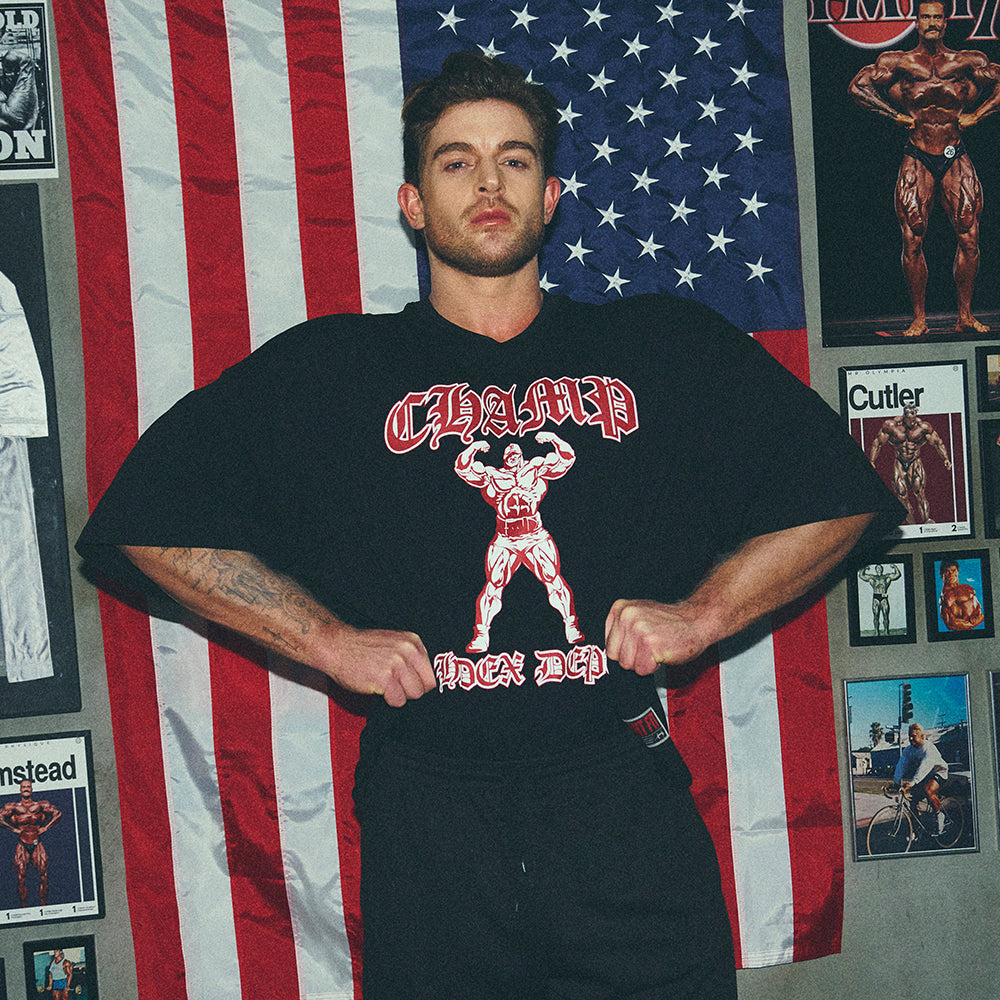[GYM CLUB LEGACY PRE-ORDER] HDEX Old Champ Giant Fit Short Sleeve Black