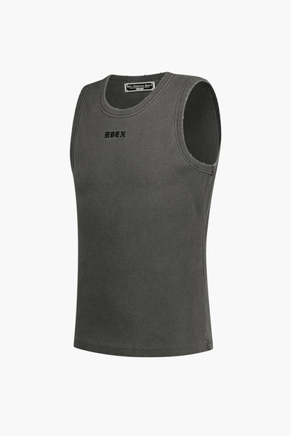 HDEX Essential Ribbed Pigment Body Fit Tank Pigment Charcoal
