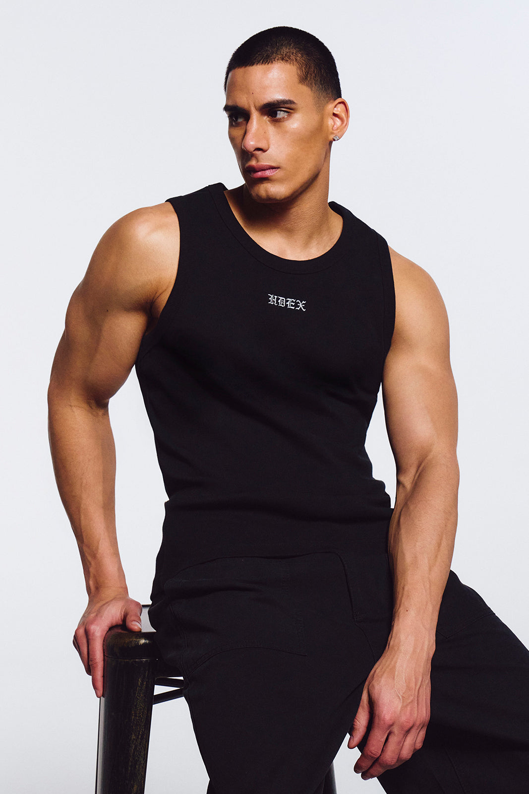 HDEX Essential Ribbed Body Fit Tank Black