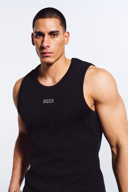 HDEX Essential Ribbed Body Fit Tank Black
