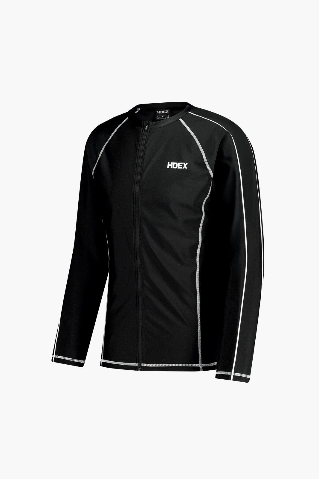 HDEX Aqua Piping Zip-Up Rash Guard Black