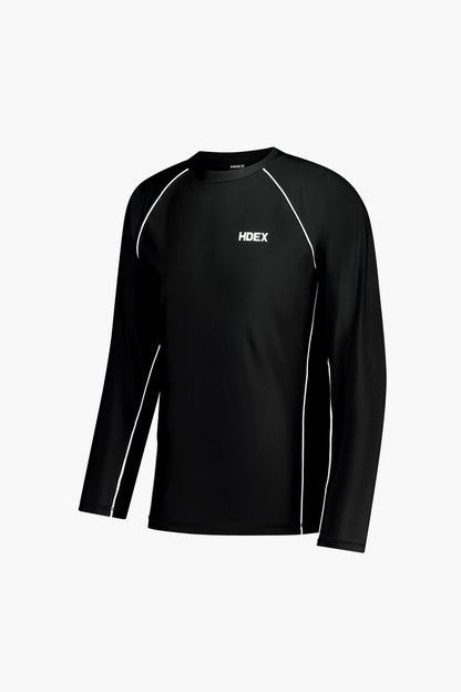 HDEX Aqua Piping Long Sleeve Rash Guard Black