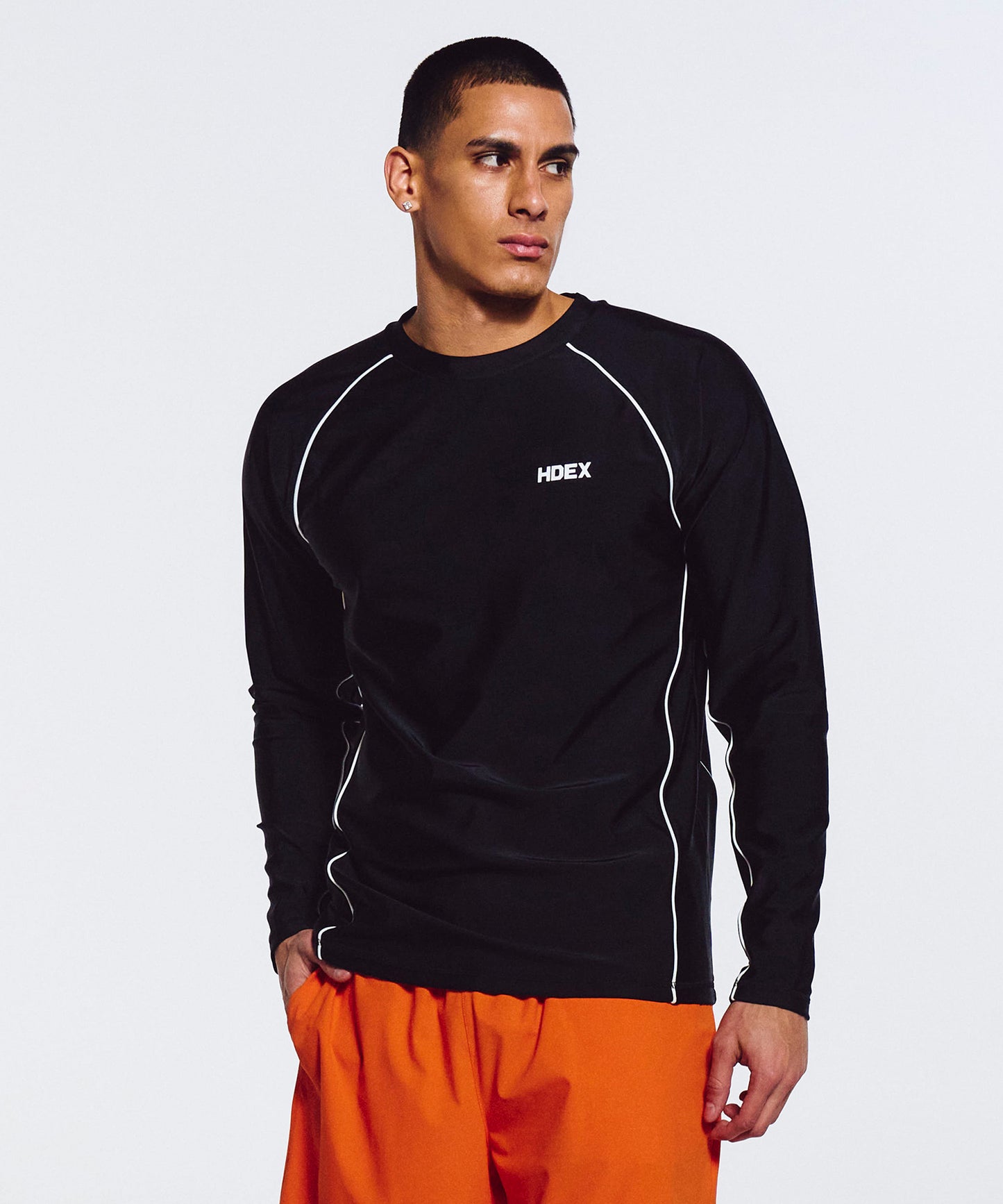 HDEX Aqua Piping Long Sleeve Rash Guard Black