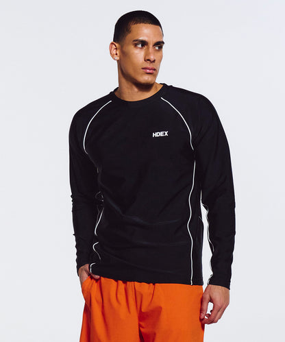 HDEX Aqua Piping Long Sleeve Rash Guard Black