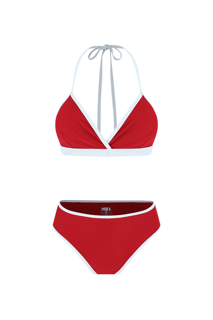HDEX Contrast Triangle Bikini Set Red