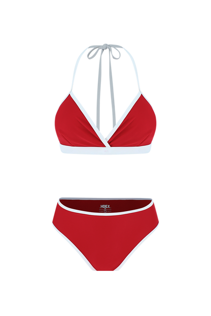 HDEX Contrast Triangle Bikini Set Red