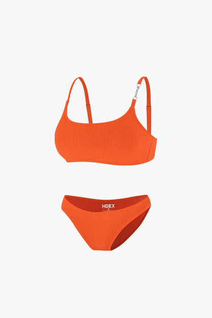 HDEX Metal Ribbed Bikini Set Orange