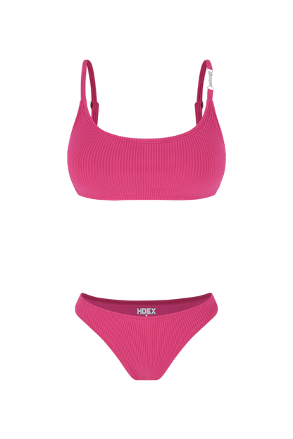 HDEX Metal Ribbed Bikini Set Pink