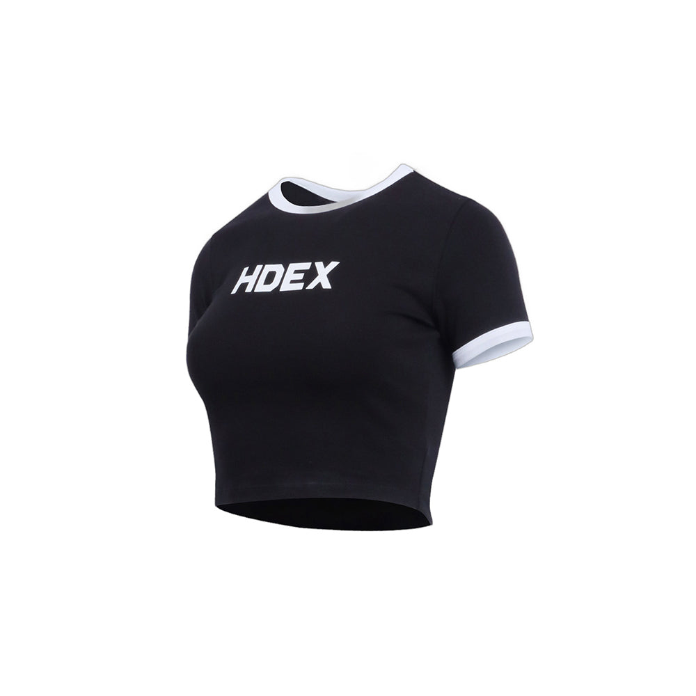 Womens Relax Fit Color Scheme Crop Top Black