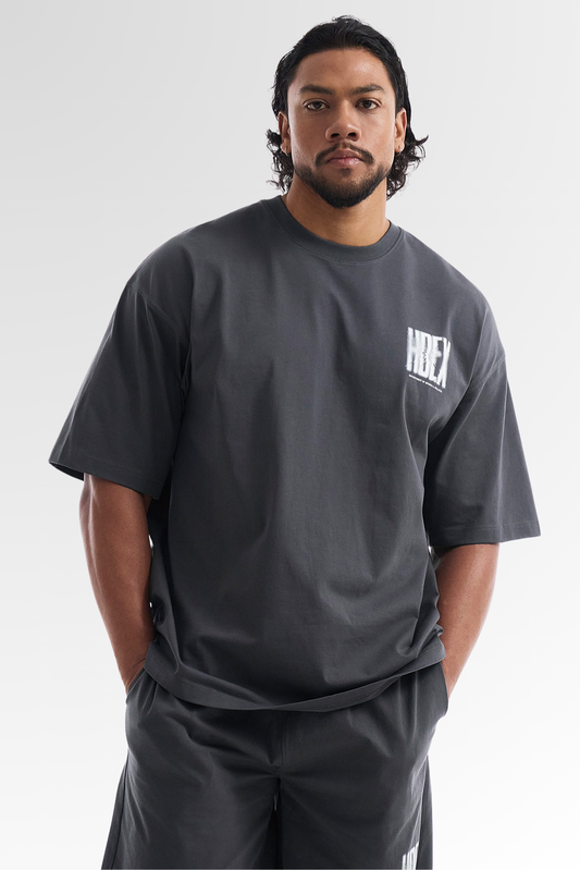 HDEX Crack Printed Short Sleeve Charcoal