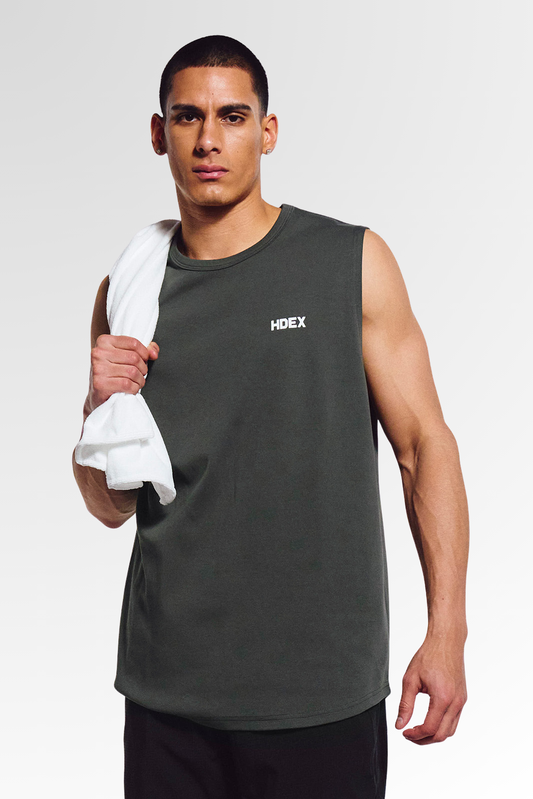 HDEX Main Small Logo Sleeveless Charcoal