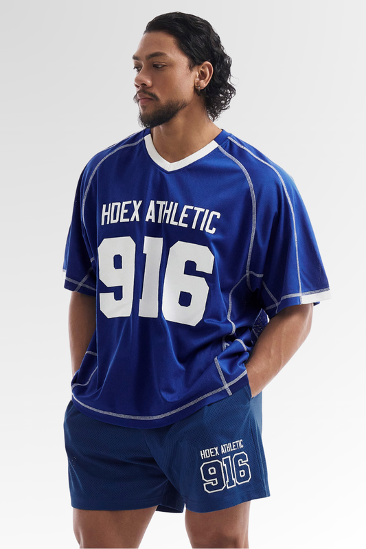 HDEX 916 Giant Fit Mesh Short Sleeve Blue