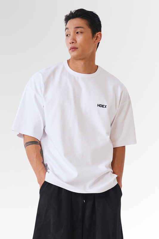 HDEX Main Small Logo over Fit Short Sleeve White