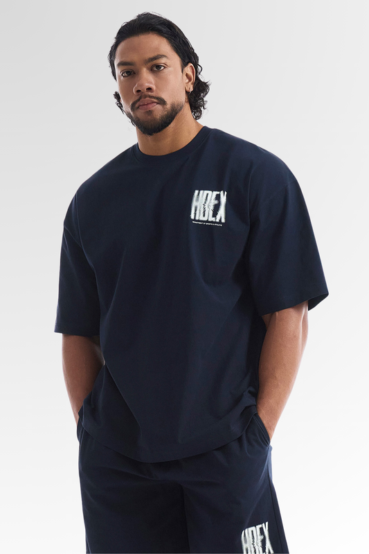 HDEX Crack Printed Short Sleeve Navy