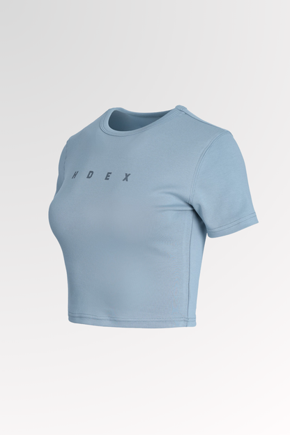 Maund Relax Fit Crop T-shirt Milk Blue