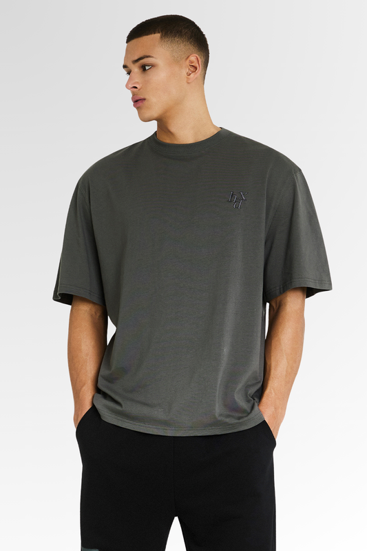 HDEX Signature Embroidered Short Sleeve Charcoal