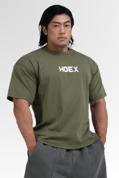 Main Logo Over Fit Sleeve T-Shirt Khaki