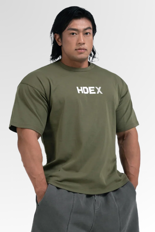 Main Logo Over Fit Sleeve T-Shirt Khaki