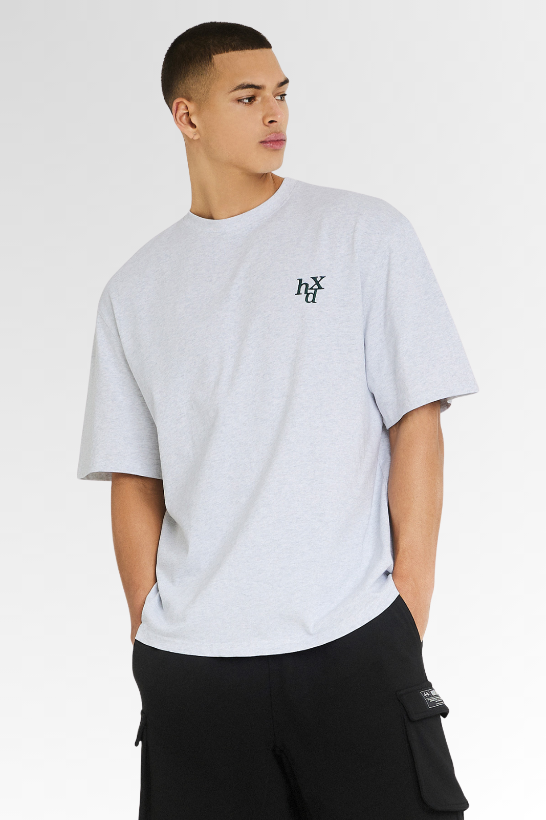 HDEX Signature Embroidered Short Sleeve Melange White