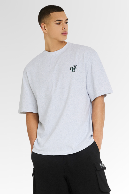 HDEX Signature Embroidered Short Sleeve Melange White