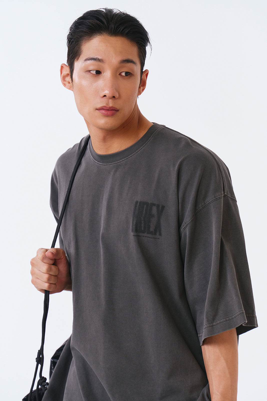 HDEX Crack Printed Pigment Short Sleeve Pigment Charcoal